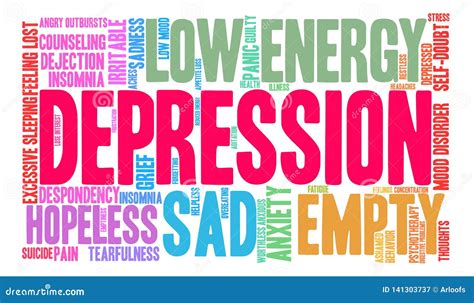 Depression Word Cloud Stock Vector Illustration Of Anxiety 141303737