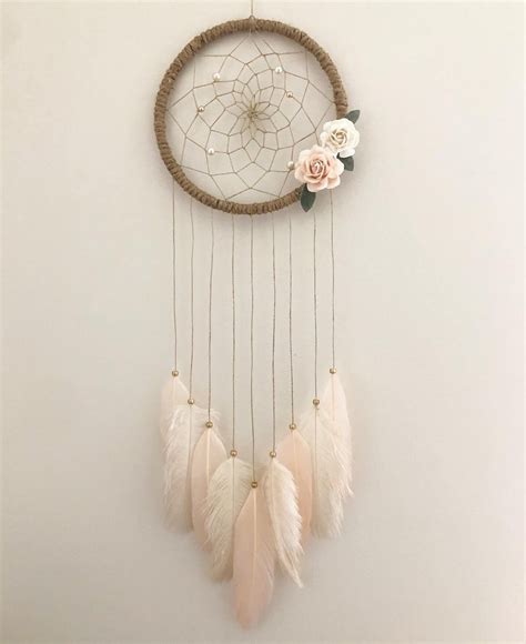 Pink And Cream Floral Dream Catcher Etsy