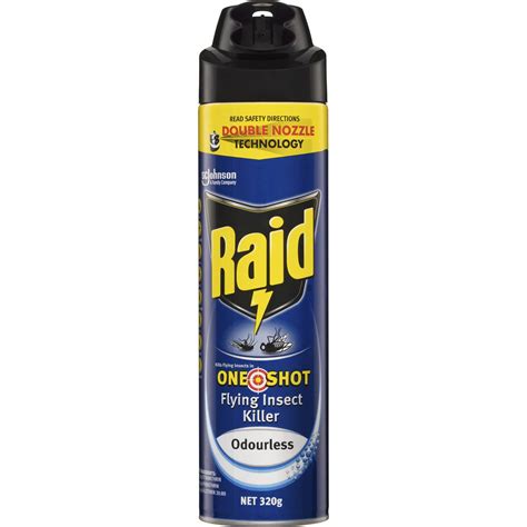 Raid One Shot Pest Odourless Flying Insect Spray Double Nozzle 320g