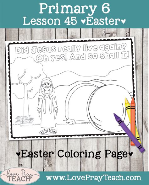 Download free lds coloring pages: Primary 6 Lesson 45: The Gift of the Atonement (Easter ...