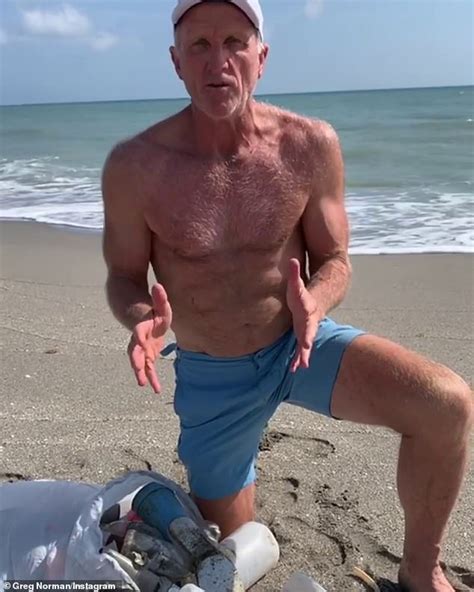 Greg Norman Sends Fans Wild As They Notice A VERY Naughty Detail In His Shirtless Beach