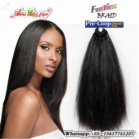 Synthetic Fiber Pre Loop Yaki Straight Crochet Hair Extension Popular