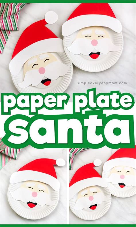 Paper Plate Santa Craft For Kids Free Template Fun Christmas Crafts