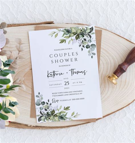Couples Wedding Shower Invitations Templates Free Printable Hunting