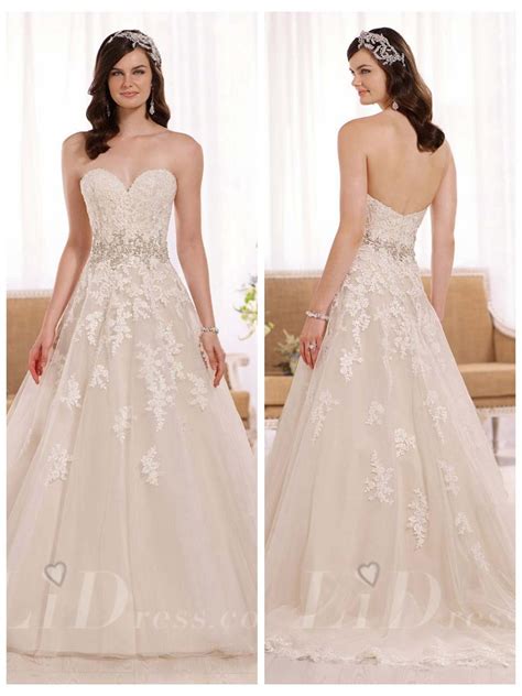 Elegant A Line Sweetheart Lace Appliques Wedding Dress 2503432 Weddbook