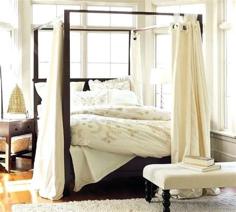 Queen Size Canopy Bed With Curtains Queen Size Canopy Bed Farmhouse