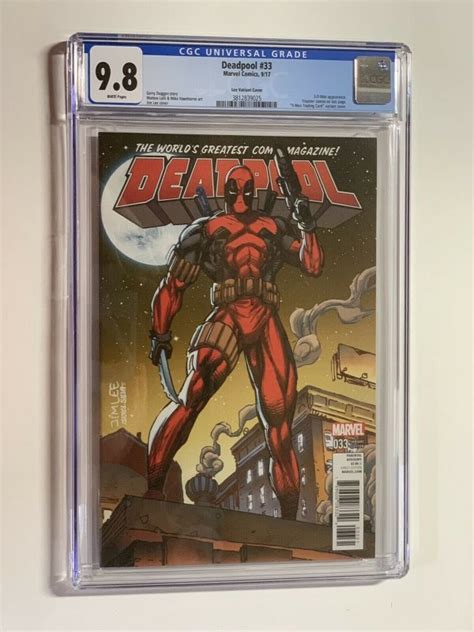 Deadpool 33 Cgc 98 Wp Jim Lee Variant Cover Marvel 2017