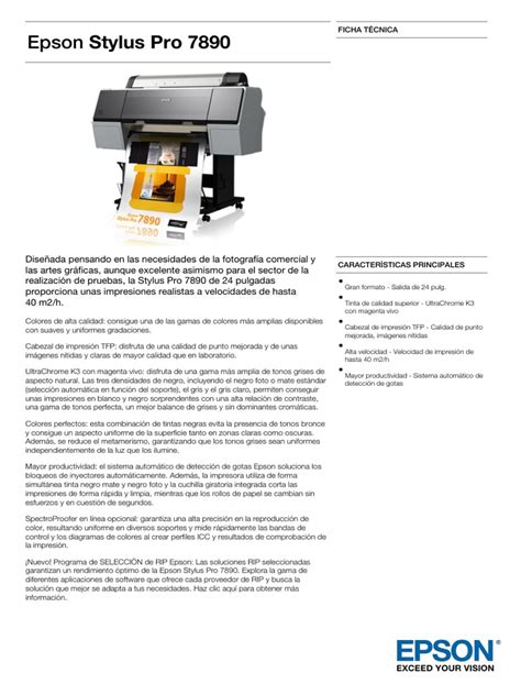 Download latest drivers for epson nx420 on windows. Epson Stylus Pro 7890 Ficha Técnica | Microsoft Windows ...