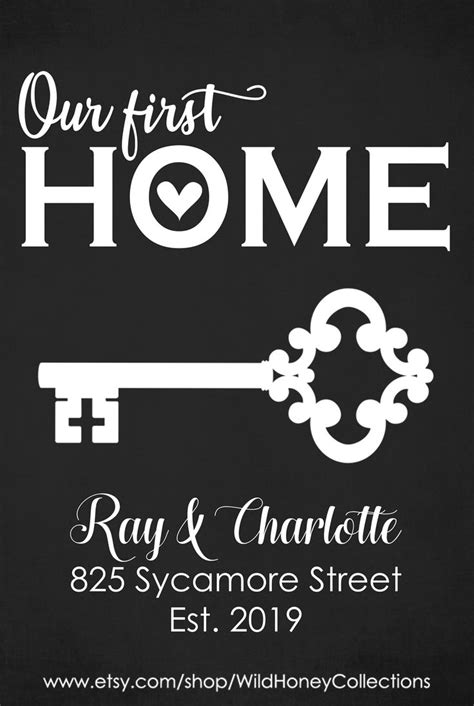 Our First Home Personalized Printable Sign Key Wall Art