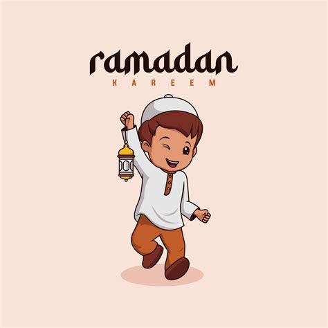 Ramadan Character Illustration With Cute Boy Smiling 20454045 Vector