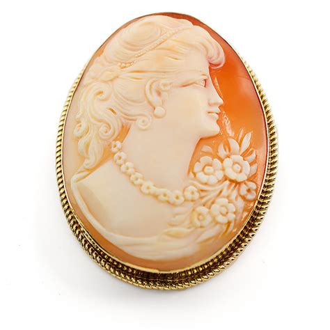 Second Hand Ct Gold Vintage Cameo Brooch