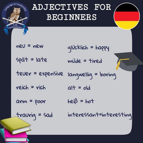 Learn German Language Adjectives For Beginners German Language Learning