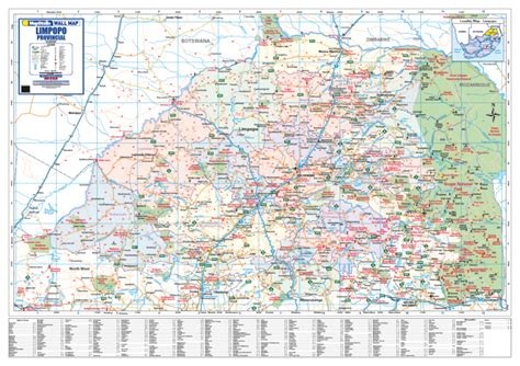 Limpopo Provincial Wall Map Detailed Wall Map Of Limpopo