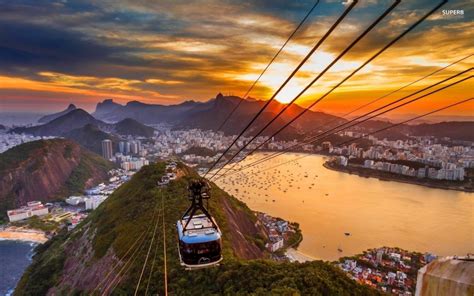 Download 1920x1080 Rio De Janeiro Brasil Sunset City View Wallpapers