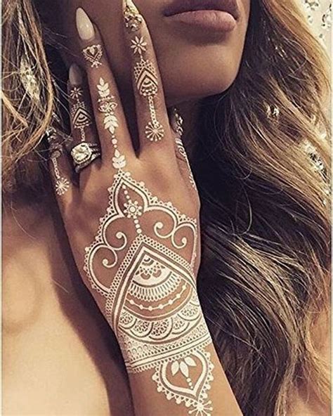 Temporäre Tattoo Aufkleber Des Weißen Henna 40 Designs Weiße Henna