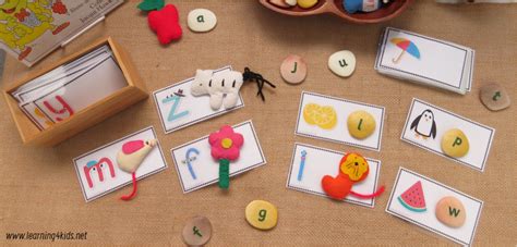 Alphabet Picture And Letter Cards For Matching Activities Learning 4 Kids