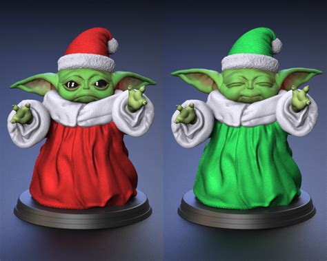 3d File Baby Yoda Santa Outfit Version 👶・3d Printing Template To