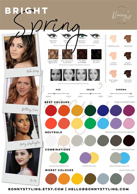 Color Analysis Seasonal Virtual Personalised Etsy UK Spring Skin