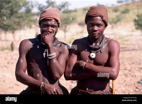 Himba Männer Portrait Kaokoveld Namibia Afrika Stockfoto Bild
