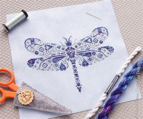 Variegated Dragonfly Cross Stitch Pattern Pdf Chart For Etsy