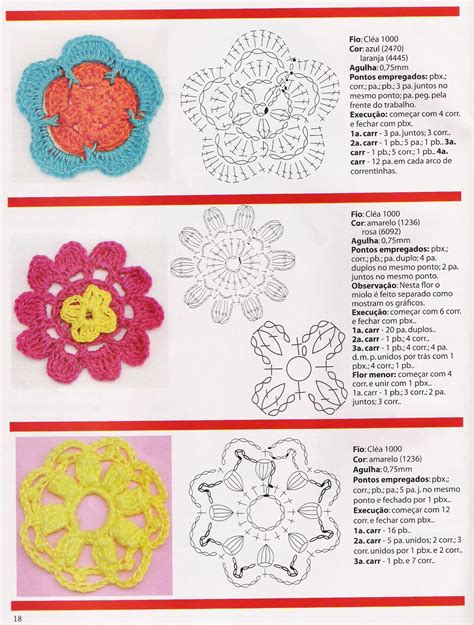 100 Modelos De Flores Para Tejer A Crochet Con Patrones GrÁficos Bien