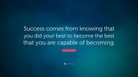 John Wooden Quote Success Comes From Knowing That You