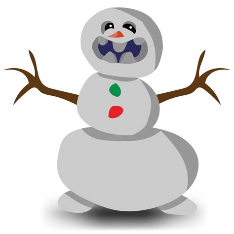 Cheerful Snowman Smiles With Colorful Buttons And Bright Teeth Vector