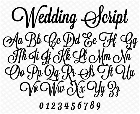 Wedding Fonts Calligraphy