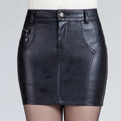 plus size 4xl women black pu leather tight sexy bodycon mini leather skirt short pencil skirts