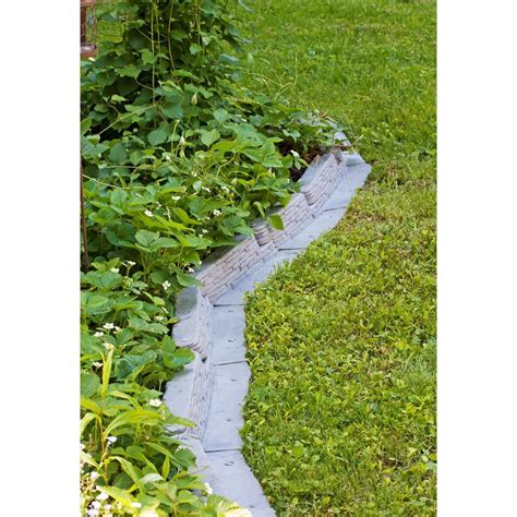 Made of recycled rubber tires from canada. Emsco 20 ft. Bedrocks TrimFree Resin Slate Lawn Edging ...