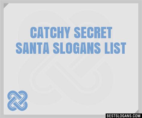 30 Catchy Secret Santa Slogans List Taglines Phrases And Names 2021