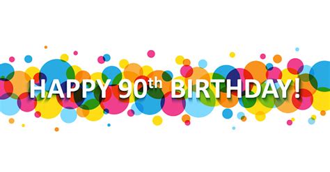 Happy 90th Birthday Colorful Banner Stock Illustration Download Image