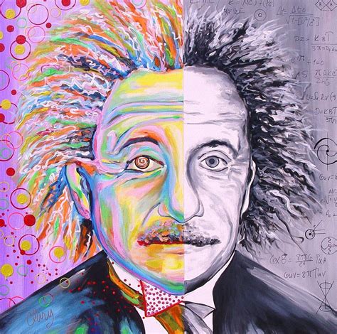 Einsteins Art And Science Painting By Clary Meserve