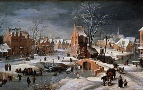 Winter Scene With Ice Skaters And Birds By Bruegel The Younger Pieter