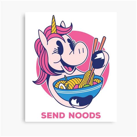 Send Noods Ramen Anime Girl Merch Japanese Meme Canvas Print By