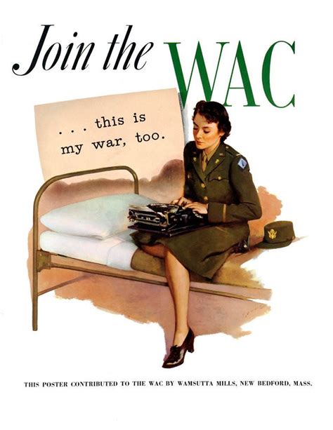 1943 Join The Wac Recruitment Poster Art Print 85 X Etsy In 2022