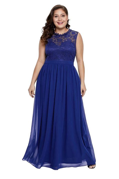 Blue Casual Plus Size Maxi Party Dress Blue Plus Size Dresses Blue