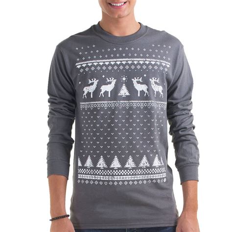 Mens Festive Christmas Reindeer Long Sleeve Tshirt By Jolly