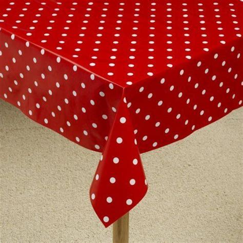 Red And White Polka Dot Vinyl Tablecloth 2mtrs X 135cm