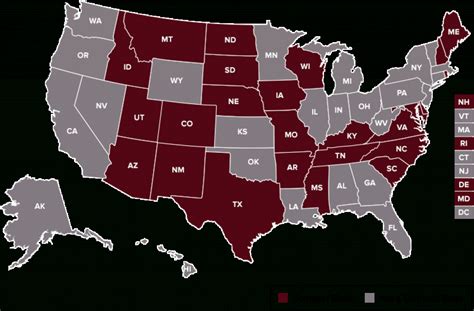 Compact State Nursing Map Printable Map