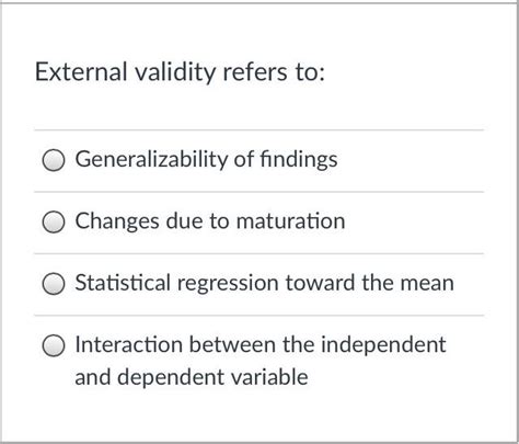 solved external validity refers to generalizability of