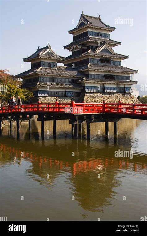 Matsumoto Castle Crow Castle And Red Bridge Built In 1594 Matsumoto