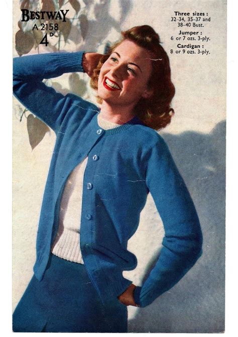 1940 s ladies cardigan pdf knitting pattern gem