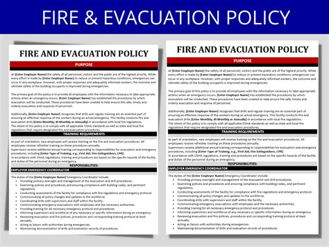 Complete Fire Evacuation Plan Policy Template: Editable Word - Etsy