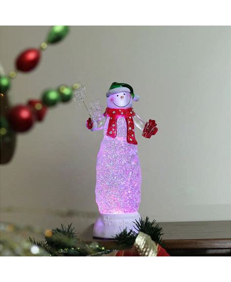 Northlight Swirling Glitter Led Lighted Snowman With Gis Table Top