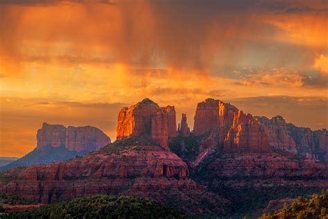 Cathedral Rock Sedona Arizona Storm Clouds Fine Art Print Photos By