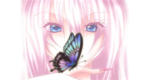 Download Luka Megurine Butterfly Blue Eyes Anime Vocaloid Hd Wallpaper