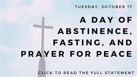 A Day Of Abstinence Fasting And Prayer For Peace Diocese Of Rapid City