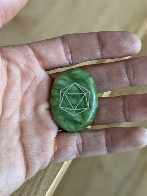 Odesza Engraved Jade Stone Laser Engraved Icosahedron Symbol Etsy