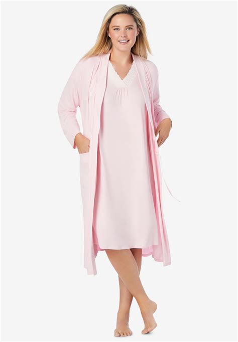 Sparkle everywhere you go with this laundry by shelli segal gown. Knit Gown and Robe Set | Catherines